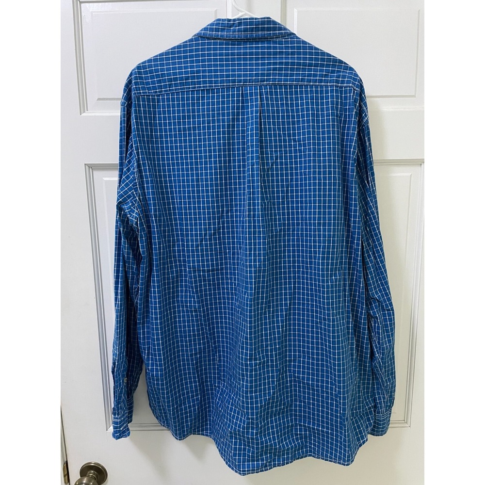 XXL Men's Button Up G.H. Bass & Co. Blue Plaid Long Sleeve Shirt - Picture 3 of 3